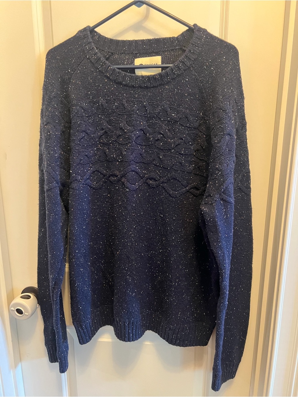 Haggar Crewneck Sweater Mens XXL Navy Blue Heathered Pullover